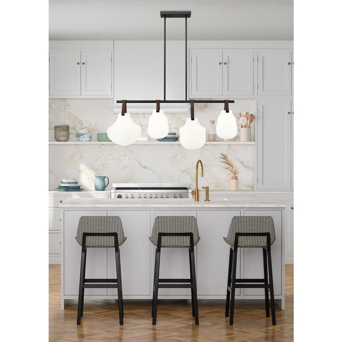 Z-Lite Newbury Linear Chandelier Matte Black 4 Light 7513-4L-MB | theLightShop