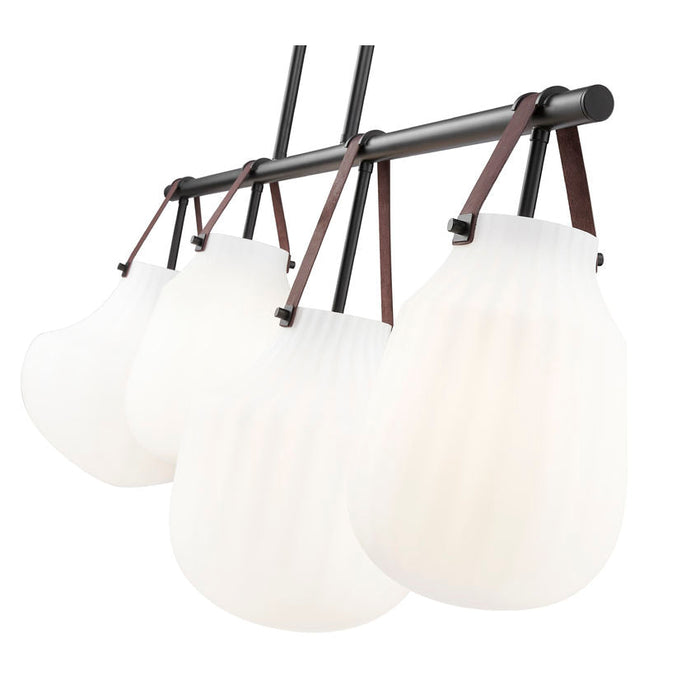 Z-Lite Newbury Linear Chandelier Matte Black 4 Light 7513-4L-MB | theLightShop