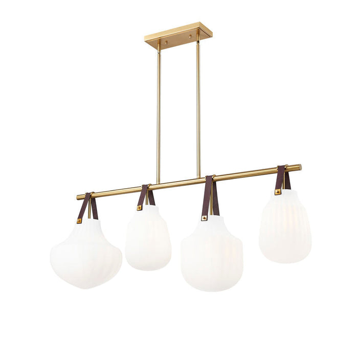 Z-Lite Newbury Linear Chandelier Modern Gold 4 Light 7513-4L-MGLD | theLightShop