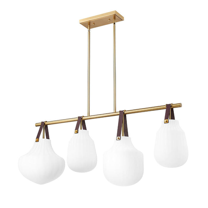 Z-Lite Newbury Linear Chandelier Modern Gold 4 Light 7513-4L-MGLD | theLightShop