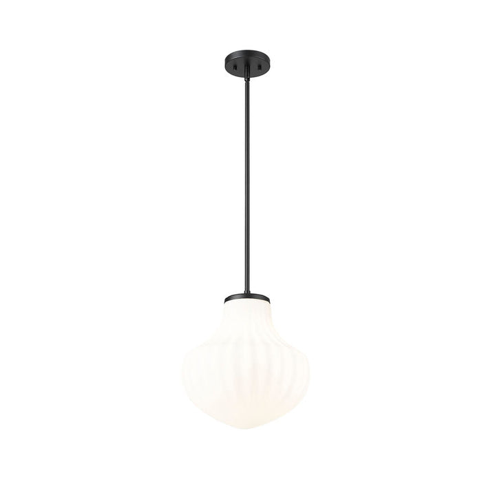 Z-Lite Newbury Pendant Matte Black 1 Light 13 Inch 7512P13-MB | theLightShop