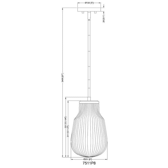 Z-Lite Newbury Pendant Modern Gold 1 Light 8 inch 7511P8-MGLD | theLightShop
