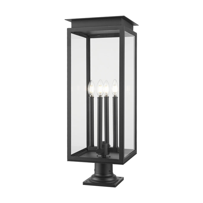 Z-Lite Nova 4 Light Outdoor Pier Mounted Fixture - Black - Round