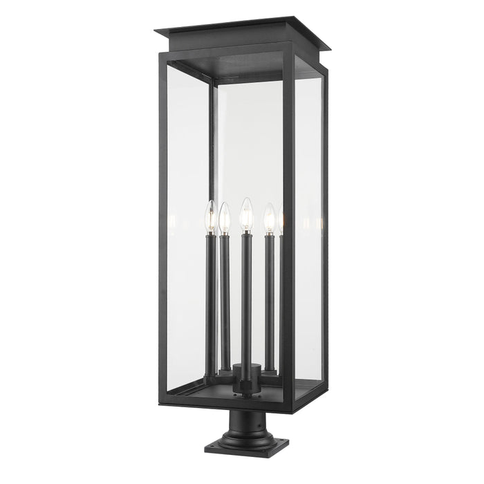 Z-Lite Nova 5 Light Outdoor Pier Mounted Fixture - Black - Round