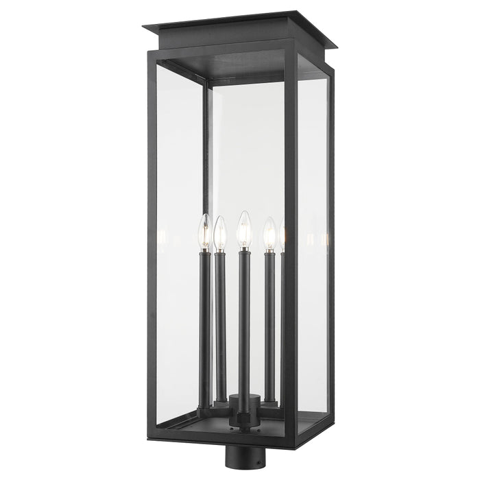 Z-Lite Nova 5 Light Outdoor Post Mount Fixture - Black - Round