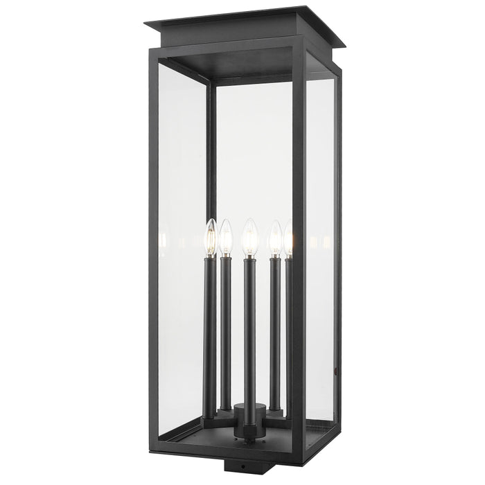 Z-Lite Nova 5 Light Outdoor Post Mount Fixture - Black - Square