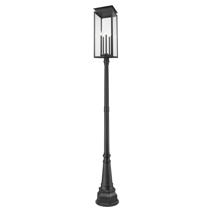 Z-Lite Nova 5 Light Outdoor Post Mounted Fixture - Black - 14’’