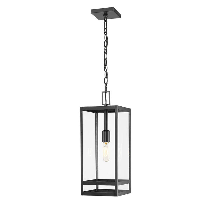 Z-Lite Nuri Black 1 Light Outdoor Chain Mount Ceiling Fixture 596CHB-BK | theLightShop