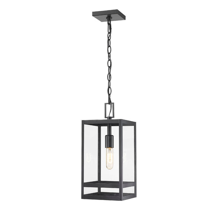 Z-Lite Nuri Black 1 Light Outdoor Chain Mount Ceiling Fixture 596CHM-BK | theLightShop