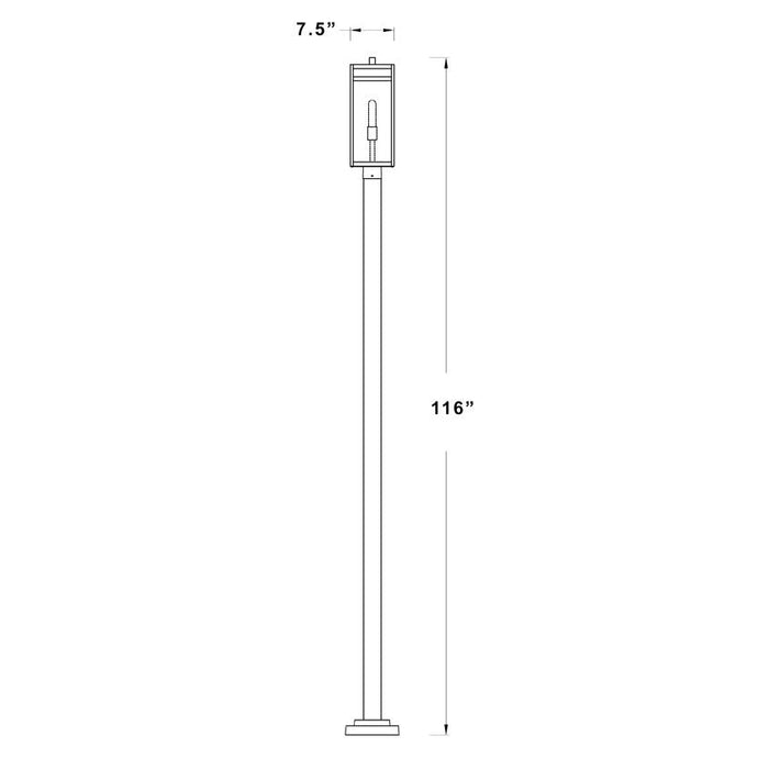 Z-Lite Nuri Black 1 Light Outdoor Post Mounted Fixture 596PHBS-536P-BK | theLightShop