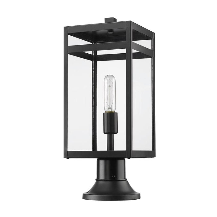Z-Lite Nuri Black Outdoor Pier Mounted Fixture 596PHMR-553PM-BK | theLightShop