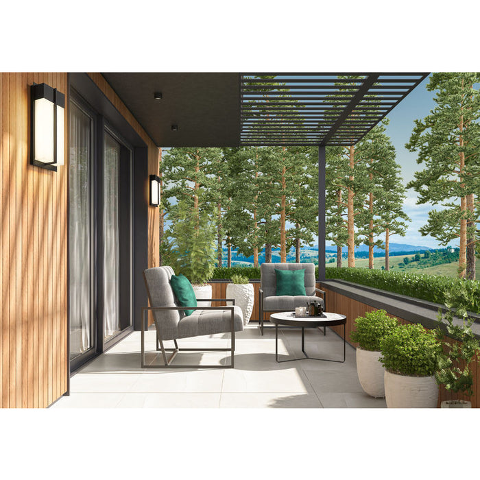Z-Lite Nyx Outdoor Wall Sconce Black LED 2 Light 5014M-BK-LED | theLightShop