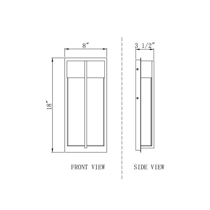 Z-Lite Nyx Outdoor Wall Sconce Black LED 2 Light 5014M-BK-LED | theLightShop