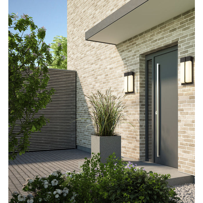 Z-Lite Nyx Outdoor Wall Sconce Black LED 2 Light 5014M-BK-LED | theLightShop