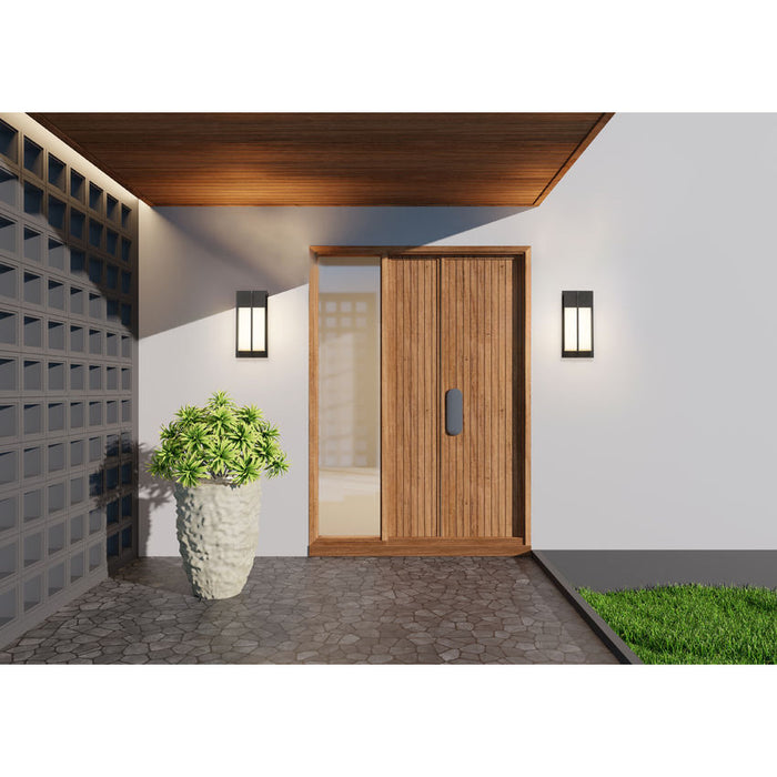 Z-Lite Nyx Outdoor Wall Sconce Black LED 2 Light 5014S-BK-LED | theLightShop