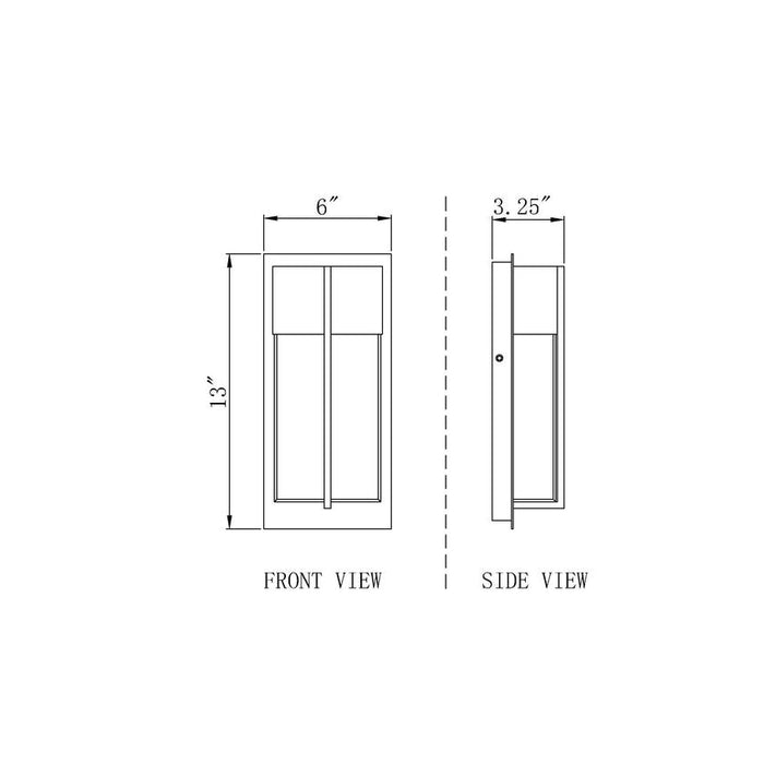 Z-Lite Nyx Outdoor Wall Sconce Black LED 2 Light 5014S-BK-LED | theLightShop