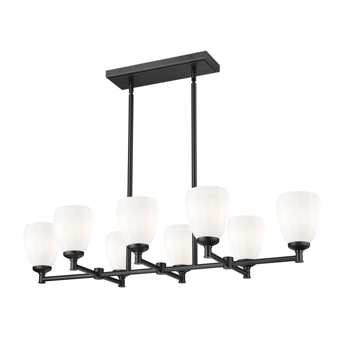 Z-Lite Oren 8 Light Linear Chandelier - Matte Black