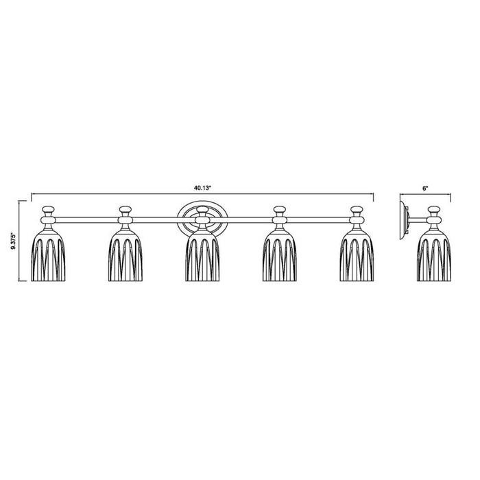 Z-Lite Orion Vanity Matte Black 5 Light 1102-5V-MB | theLightShop