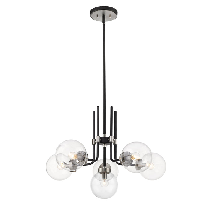 Z-Lite Parsons Matte Black Brushed Nickel Chandelier 477-6MB-BN | theLightShop