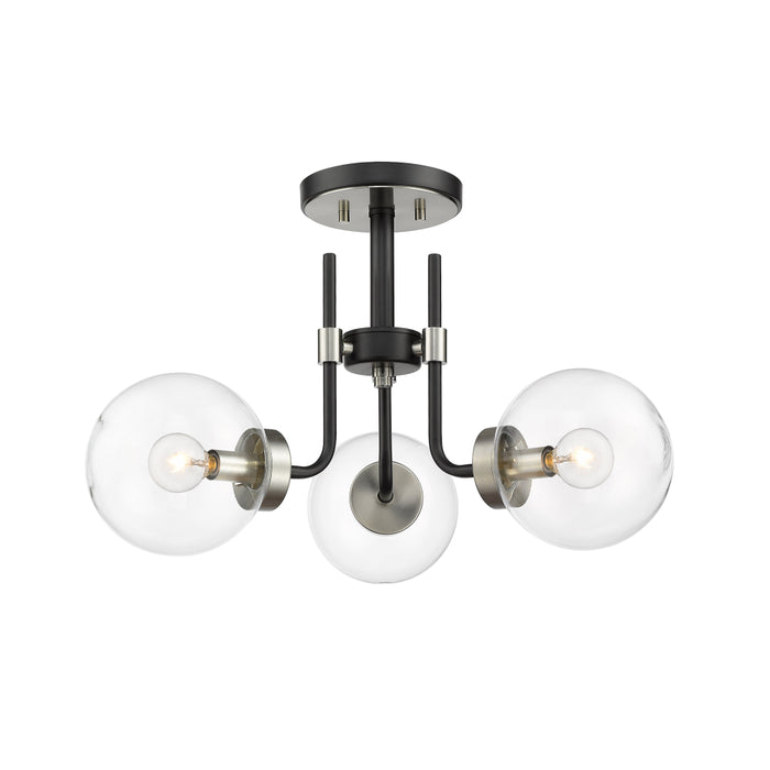 Z-Lite Parsons Matte Black Brushed Nickel Semi-Flushmount 477-3SF-MB-BN | theLightShop