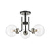 Z-Lite Parsons Matte Black Brushed Nickel Semi-Flushmount 477-3SF-MB-BN | theLightShop