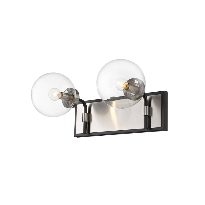 Z-Lite Parsons Matte Black Brushed Nickel Vanity 477-2V-MB-BN | theLightShop