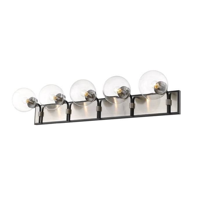 Z-Lite Parsons Matte Black Brushed Nickel Vanity 477-5V-MB-BN | theLightShop