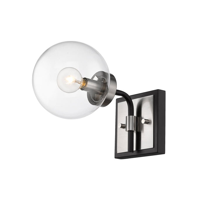 Z-Lite Parsons Matte Black Brushed Nickel Wall Sconce 477-1S-MB-BN | theLightShop