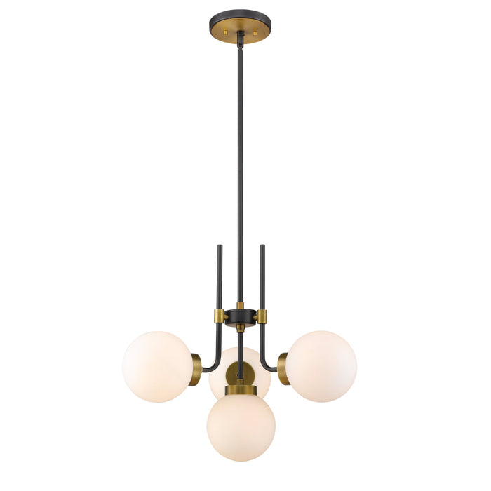 Z-Lite Parsons Matte Black Olde Brass Chandelier 477-4MB-OBR | theLightShop
