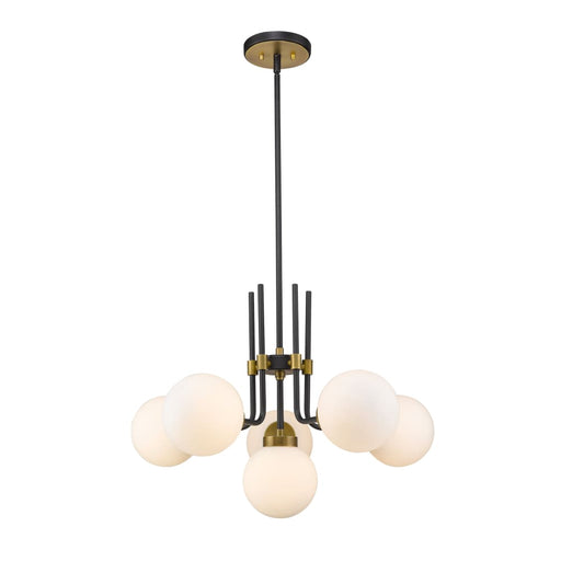 Z-Lite Parsons Matte Black Olde Brass Chandelier 477-6MB-OBR | theLightShop