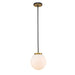 Z-Lite Parsons Matte Black Olde Brass Pendant 477P10-MB-OBR | theLightShop