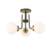 Z-Lite Parsons Matte Black Olde Brass Semi-Flushmount 477-3SF-MB-OBR | theLightShop