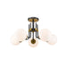 Z-Lite Parsons Matte Black Olde Brass Semi-Flushmount 477-5SF-MB-OBR | theLightShop