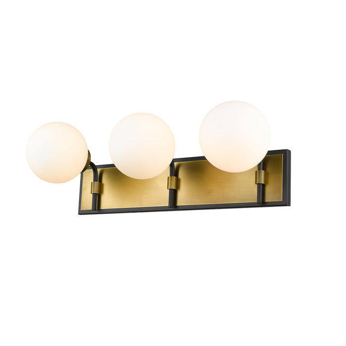 Z-Lite Parsons Matte Black Olde Brass Vanity 477-3V-MB-OBR | theLightShop