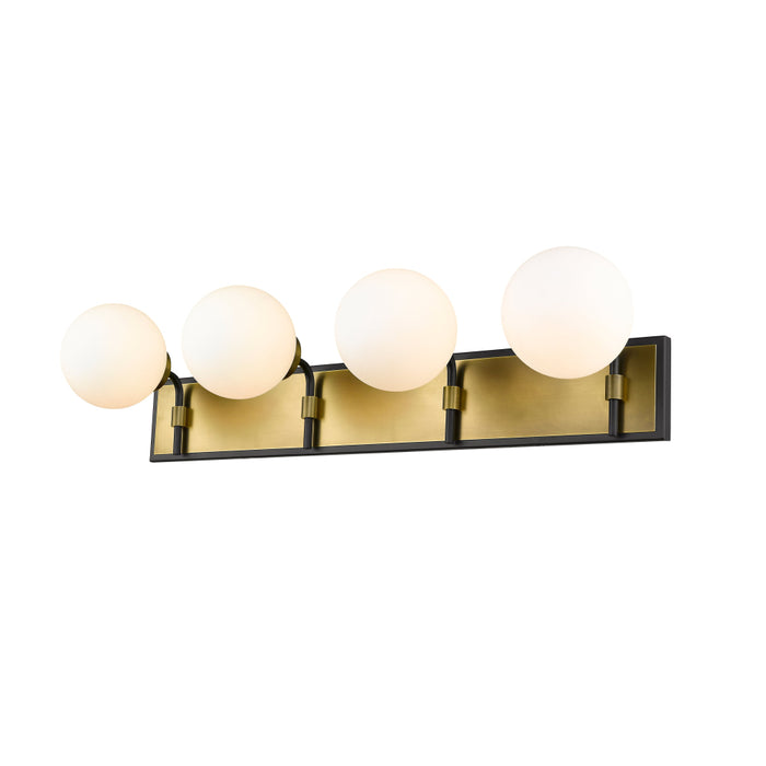 Z-Lite Parsons Matte Black Olde Brass Vanity 477-4V-MB-OBR | theLightShop
