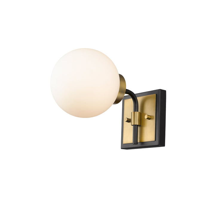 Z-Lite Parsons Matte Black Olde Brass Wall Sconce 477-1S-MB-OBR | theLightShop