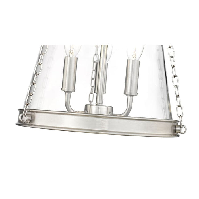 Z-Lite Prescott Brushed Nickel 3 Light Pendant 341P12-BN | theLightShop
