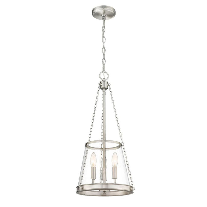 Z-Lite Prescott Brushed Nickel 3 Light Pendant 341P12-BN | theLightShop