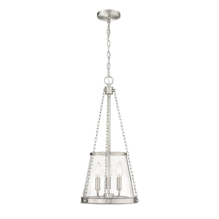 Z-Lite Prescott Brushed Nickel 3 Light Pendant 341P12-BN | theLightShop