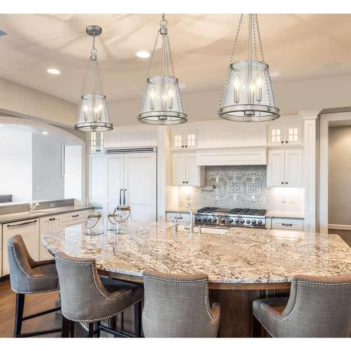 Z-Lite Prescott Brushed Nickel 3 Light Pendant 341P12-BN | theLightShop