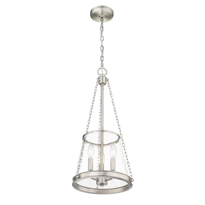 Z-Lite Prescott Brushed Nickel 3 Light Pendant 341P12-BN | theLightShop