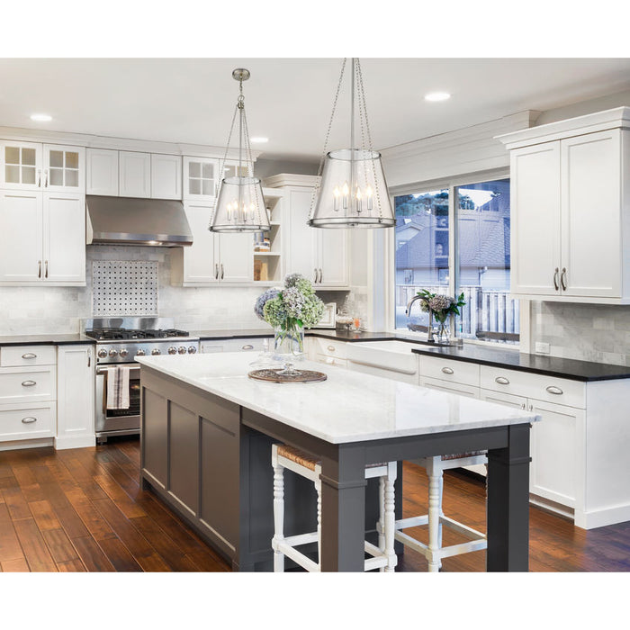 Z-Lite Prescott Brushed Nickel 4 Light Pendant 341P18-BN | theLightShop