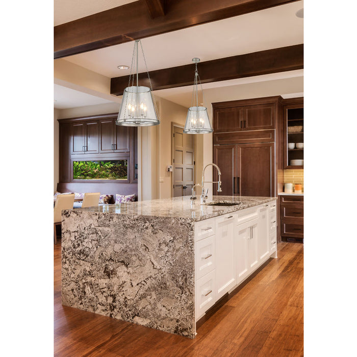 Z-Lite Prescott Brushed Nickel 4 Light Pendant 341P18-BN | theLightShop