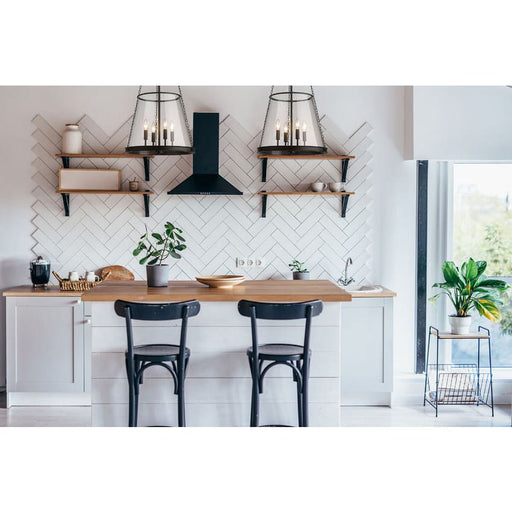 Z-Lite Prescott Matte Black 4 Light Pendant 341P18-MB | theLightShop