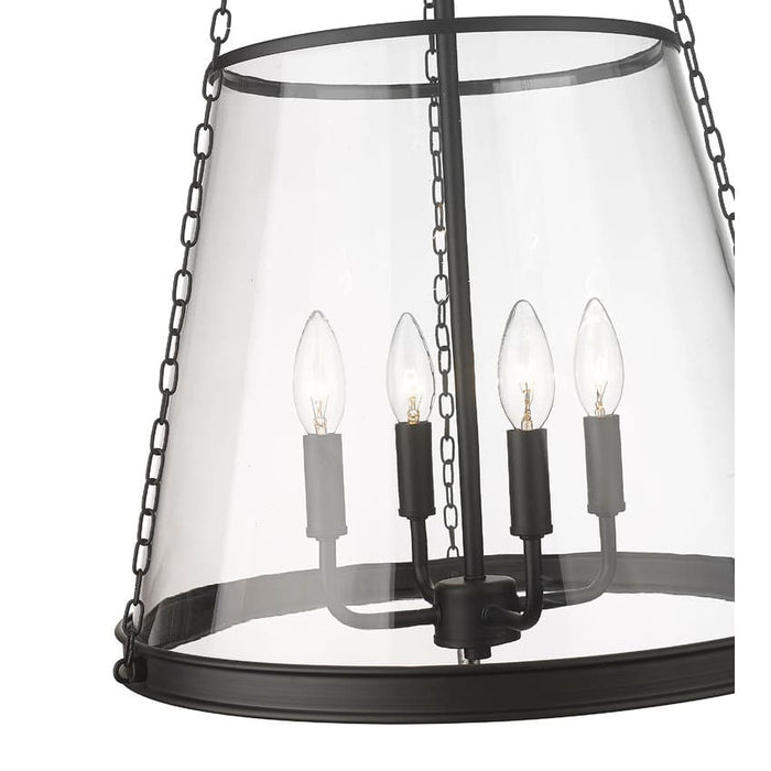 Z-Lite Prescott Matte Black 4 Light Pendant 341P18-MB | theLightShop