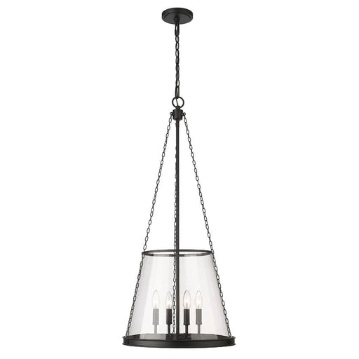 Z-Lite Prescott Matte Black 4 Light Pendant 341P18-MB | theLightShop