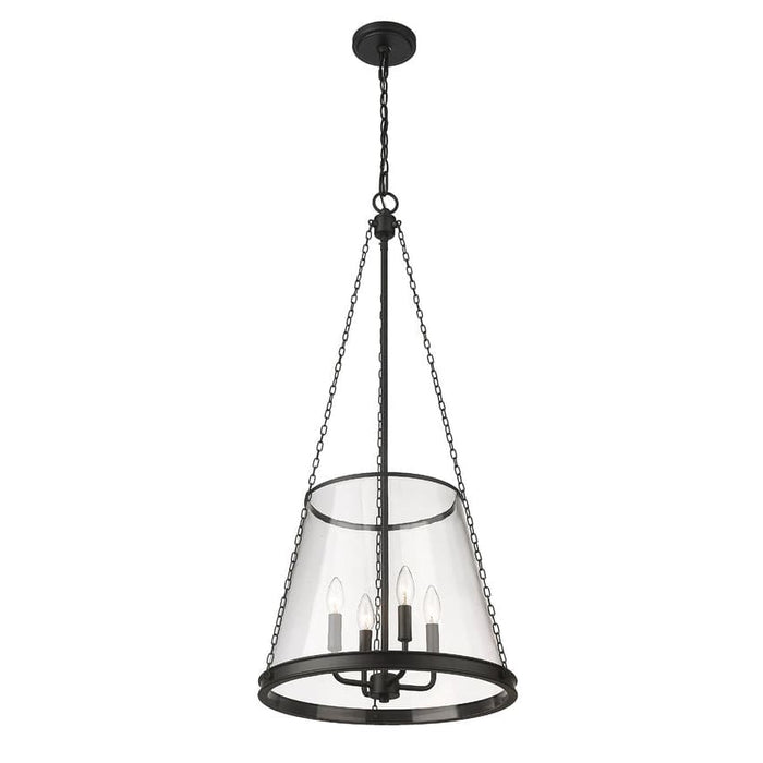 Z-Lite Prescott Matte Black 4 Light Pendant 341P18-MB | theLightShop