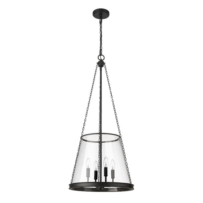 Z-Lite Prescott Matte Black 4 Light Pendant 341P18-MB | theLightShop