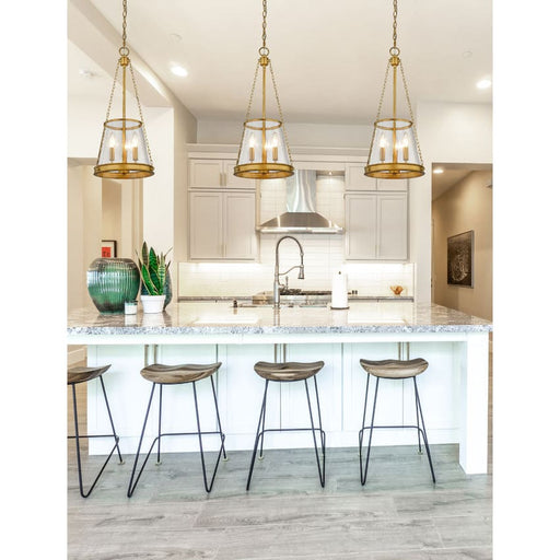 Z-Lite Prescott Rubbed Brass 3 Light Pendant 341P12-RB | theLightShop