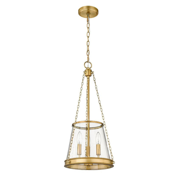 Z-Lite Prescott Rubbed Brass 3 Light Pendant 341P12-RB | theLightShop